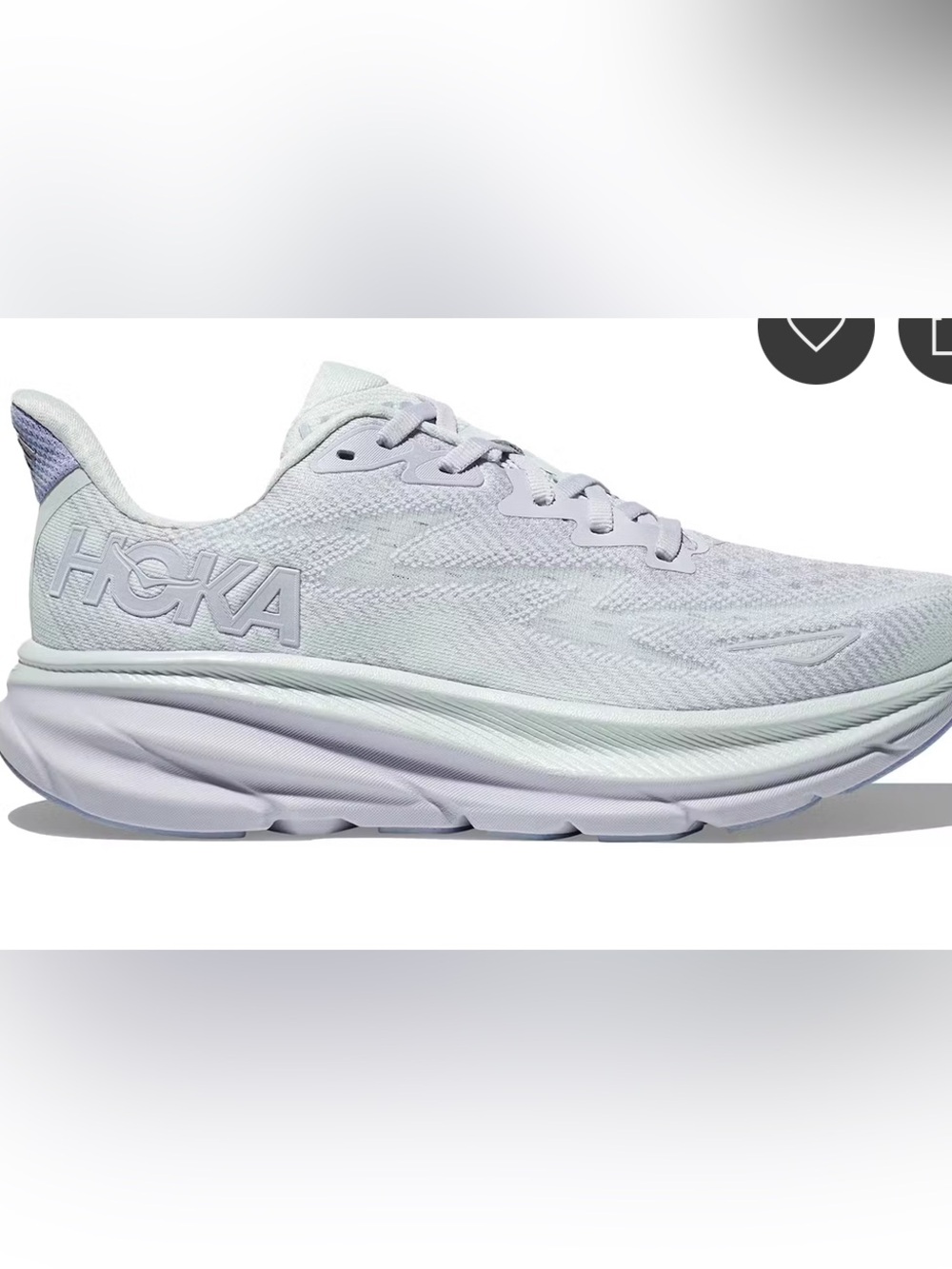 HOKA One One Women's Light Gray Running Shoes Clifton 9 Blue/Purple/Periwinkle